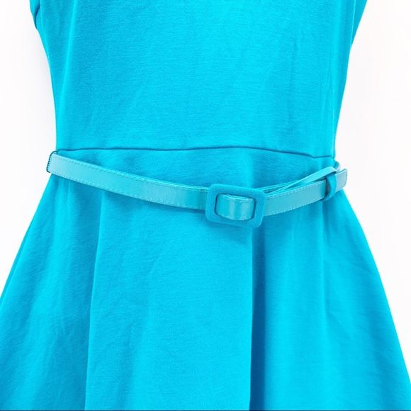 Banana Republic Knit Carrie Aquarium Blue Fit & Flare Dress Size 0 - Picture 4 of 9